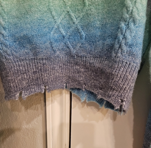 NWT NYC Knits by the Sweater Dept Space Dye Pullover distressed mock neck XL - Picture 6 of 11